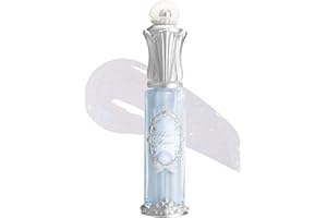 Flower Knows Shell's Jewel Nourishing Lip Glaze,Shimmery Clear Lip Gloss with Hyaluronic,Moisturizing Plumping Oil,Non-Sticky