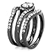 Bellux Style Couples Wedding Rings Set for Him and Her 1 Carat Engagement Wedding Rings with Matching Wedding Band (Women's Size 07 & Men's Size 10)