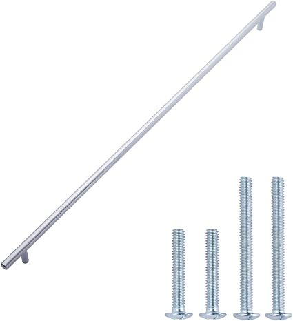 AmazonBasics Perilla de barra para gabinete, Paquete de 10, Cromo