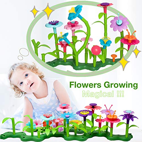BIRANCO-Flower-Garden-Building-Set-Grow-up-Fun-Stacking-Toys-for-Toddlers-and-Kids-Age-3-6-Year-Olds-Educational-Activity-for-Preschool-Cool-STEM-Gardening-Gifts-for-Girls-138-PCS