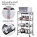 SINGAYE 4 Shelf Metal Rolling Utility Cart Storage Organizer Cart for Bathroom Kitchen Stainless Steel