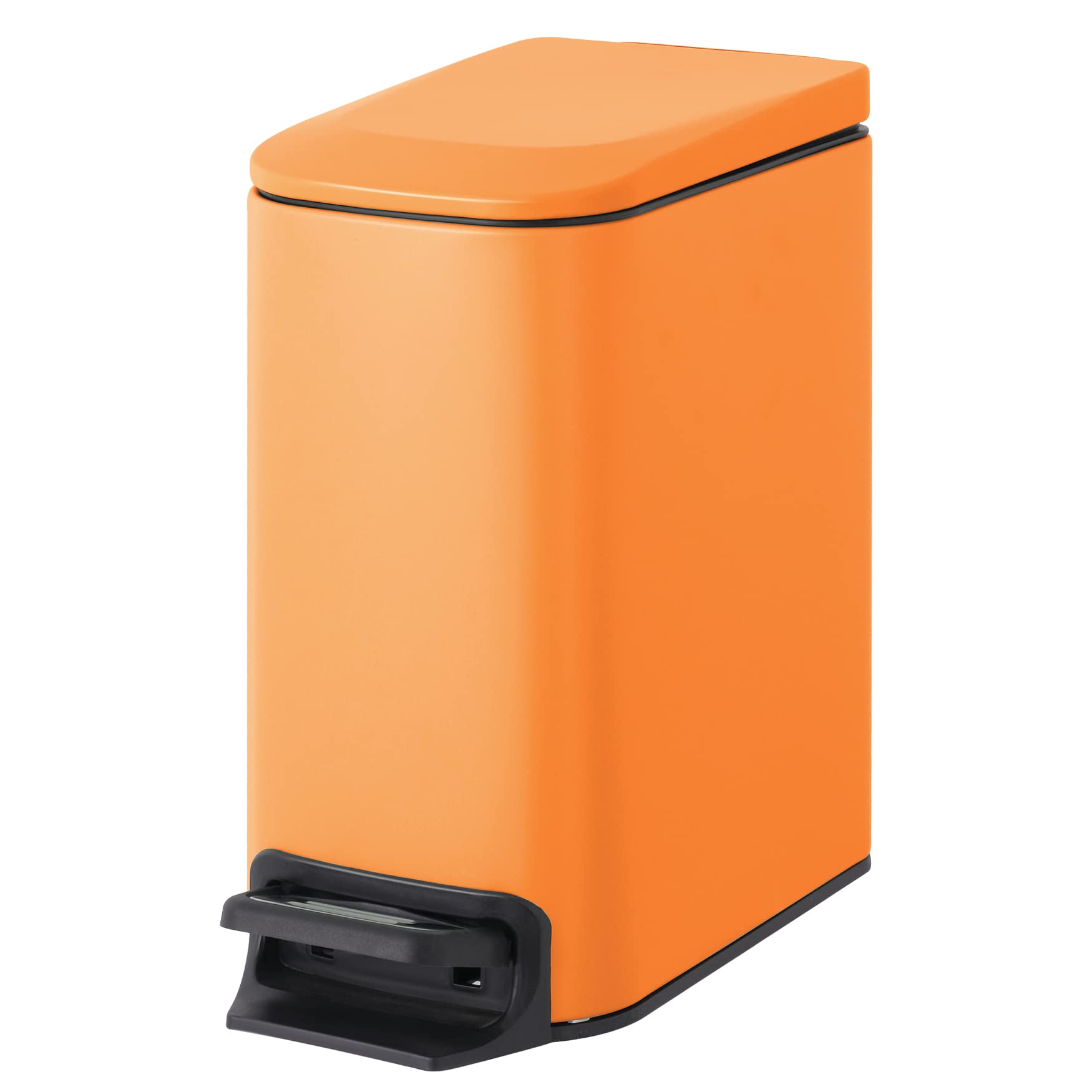 Photo 1 of Cesun Small Bathroom Trash Can with Lid Soft Close, Step Pedal, 6 Liter / 1.6 Gallon Stainless Steel Garbage Can with Removable Inner Bucket, Anti-Fingerprint Finish (Matt Orange)