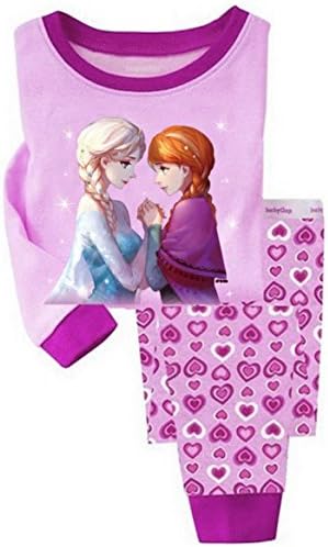 Sidney Girls Frozen Pants Pajamas Sets Cotton (2t, Purple)