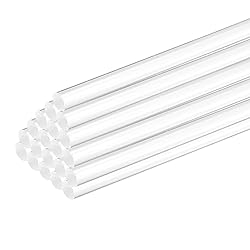 MECCANIXITY 20 Pcs Acrylic Round Rods 1/4" x