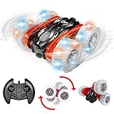 Remokids RC Cars Stunt Car Toys, Remote Control Off Road Car 4WD 1:18 Scale Double-Sided 360 Degree Rolling Spinning Tumbling Bright LED Lights for Kids Birthday Christmas