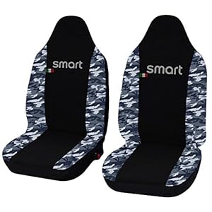 Lupex Shop smart.013_B.mb Smart fortwo tweekleurige stoelhoezen zwart camouflagekleur blauw