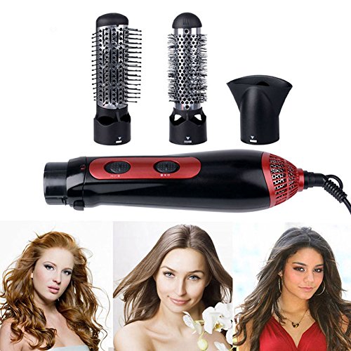 CREATIVE LIFE-3 in 1 Hot Air Brush+ Hair Dryer Kit, 1200W Multifunctional Negative Ionic Styling Tools Quick Styling Hot Air Kit ï¼ˆBlack&Redï¼‰