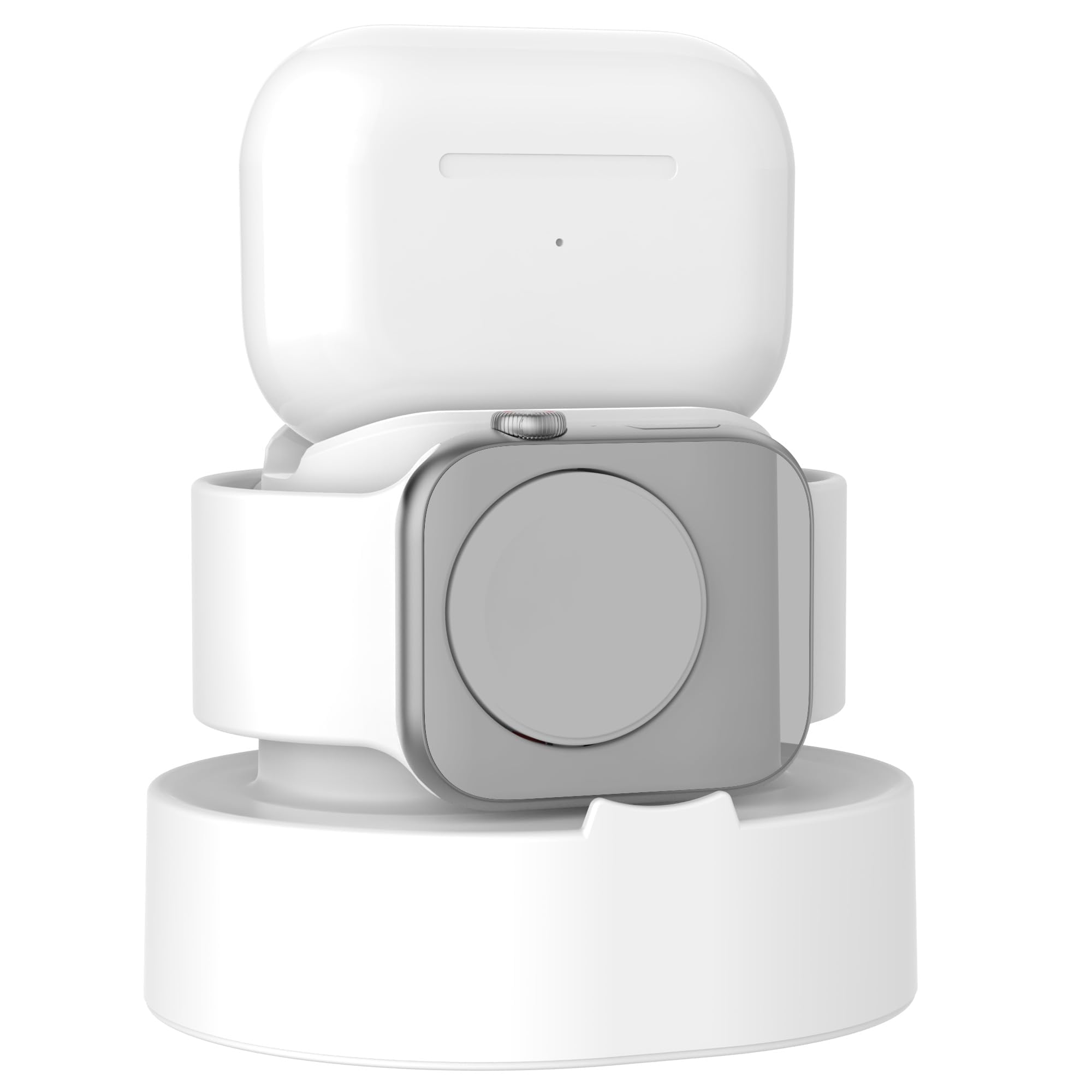Photo 1 of SOKUSIN Stand for Apple Watch Charger - iWatch AirPod 2 in 1 Charging Stand Holder Dock Compatible with Apple Watch Series 10 9 8 Ultra2 Ultra SE2 7 6 SE 5 4 3 2 and AirPods 1/2/3/Pro (White)
