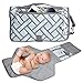 Baby Diaper Changing Pad, Waterproof Portable Diaper Bag Built-in Head Cushion & Pockets, Travel Changing Station for Travel, Home, Stroller Walks or Diaper