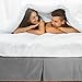 Bare Home Queen Bed Skirt - 15-Inch Tailored Drop Easy Fit - Bed Skirt for Beds - Center & Corner Pleats (Queen, Light Grey)