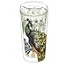 Cypress Home Proud Peacock Double Wall Glass Travel Coffee Cup with Lid