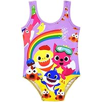 Crazy Gotend Girls Baby Shark Swimwear One-Piece Swimsuit Rainbow Purple 2-3Y