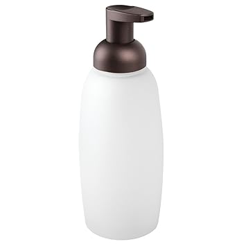 Interdesign Ariana Glass Foaming Soap Dispenser Pump For Kitchen Or Bathroom Sinks Frostbronze
