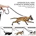 Pecute Hands Free Dog Leash with Multi Pouches, Strong Shock Absorbing Bungee Dog Leash with Reflective Stitches, 2 Handle Dog Waist Belt Leash for Running Hiking Walking