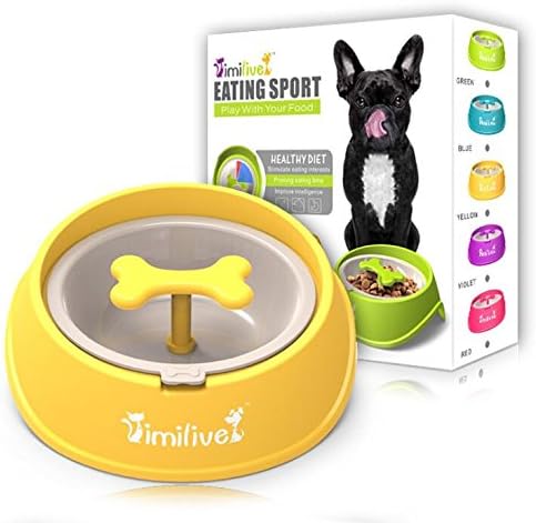 Slow Feeder Dog Bowl with Food Water, 5 Colors Select Interactive Fun for Your Pet