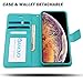 AMOVO [Upgraded] Case for iPhone Xs Max [2 in 1] iPhone Xs Max Wallet Case Detachable [Wireless Charging] [Vegan Leather] iPhone Xs Max Flip Case with Gift Box Package (XSMAX (6.5'') Aqua)