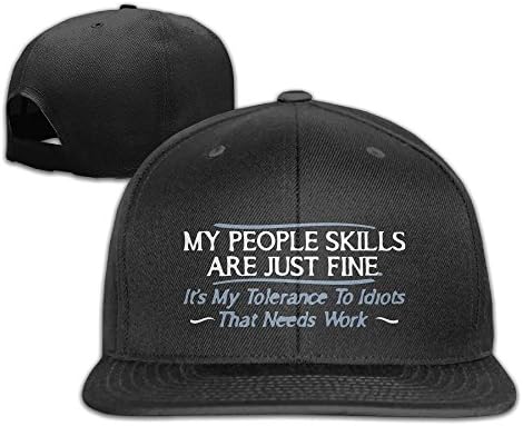 WilliamKL My People Skills Are Fine. It's My To Idiots That Needs Work Flat Bill Snapback Adjustable Visor Caps Black