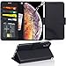 Arae Case for iPhone Xs Max PU Leather Wallet case Cover [Stand Feature] with Wrist Strap and [4-Slots] ID&Credit Cards Pocket for iPhone Xs Max 6.5 inch - Black