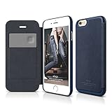 iPhone 6S Case, elago® [Leather Flip][Jean Indigo / Jean Indigo] - [Card Slot][Screen Protection][Premium Hybrid Construction] - for iPhone 6/6S