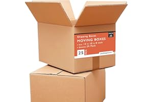 PACKAGEZOOM 12 x 10 x 8 Medium Moving Boxes Pack of 25 Shipping Boxes