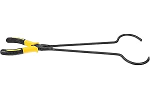 SEWACC Graphite Crucible Plier with Yellow Handle, Round Mouth Casting Clamp Tongs for Jewelry Melting