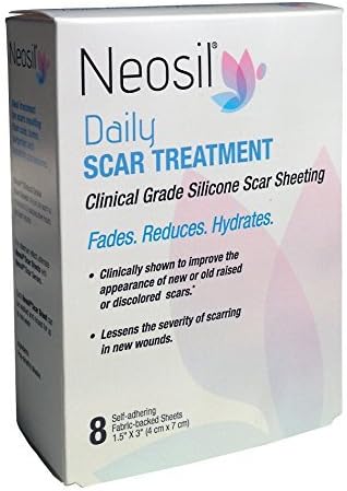 Neosil NEO-0135 Fabric Backed Silicone Adhesive Scar Sheets, 1-1/2 x 3 (Pack of 8) by Neosil