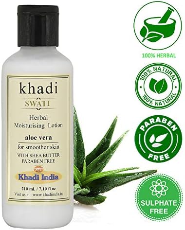 Khadi Swati Herbal Aloe Vera Moisturising Lotion with Shea Butter for Smoother skin - 210 ML