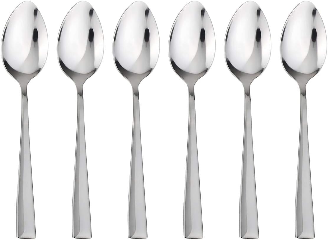Dinner Spoon Set, Lekoton 6 Piece Spoon Set, 8.27 inch Stainless Steel Spoon Set for 6, Dishwasher Safe