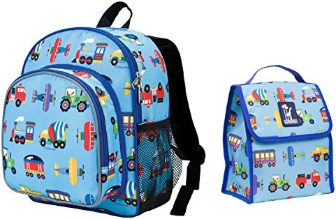 Bundle -- 2 Items - Planes, Trains &amp; Trucks Pack 'n Snack Backpack and Matching Munch 'n Lunch Bag