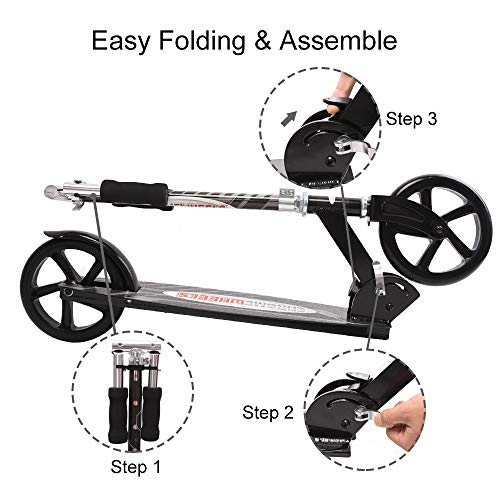 ChromeWheels Kick Scooter, Deluxe 8" Large 2Wheels Wide Deck 5