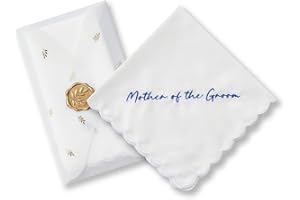 Truliva Wedding Gifts: Mother & Father of the Bride Handkerchiefs, Something Blue