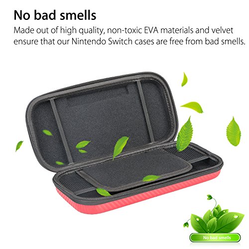 Sunjoyco Waterproof Case for Nintendo Switch, ProCase Hard Shell Game Carrying Box Travel Storage Bag for Nintendo Switch Game Console Accessories Cable, Ear Buds, SD Cards