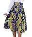 Women's High Waist A-Line Pleated African Print Midi Skirt Large Multicolored