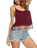 Zeagoo Women's Sexy Lace Spaghetti Strap Cami Crop Tops