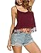 Zeagoo Lace Crop Top Tassel Beach Tank Sexy Spaghetti Strap Tee For Women