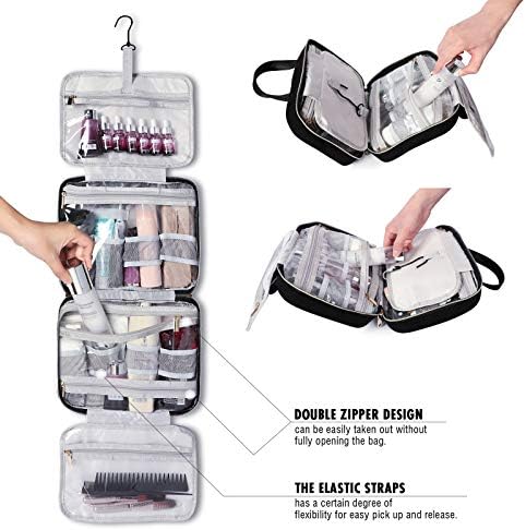 Hanging Toiletry Bag for Women, Travel Makeup Bags Organizer for Accessories Toiletries, Full Sized Container 2 Hanging Toiletry Bag for Women, Travel Makeup Bags Organizer for Accessories Toiletries, Full Sized Container