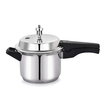 BMS Lifestyle Stainless Steel Pressure Cooker with Outer Lid, 3 litres (Silver)