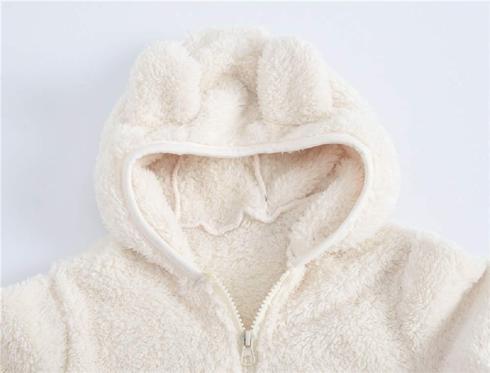 Toddler Girls Boys Fleece Hoody Jacket Zip Up Teddy Coat Warm Winter Outwear Baby Girls Clothing