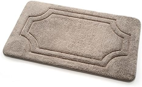 Stephan Roberts Luxurious Memory Foam Bath Mat with Water Shield Technology, 17" x 24", Atmosphere Taupe