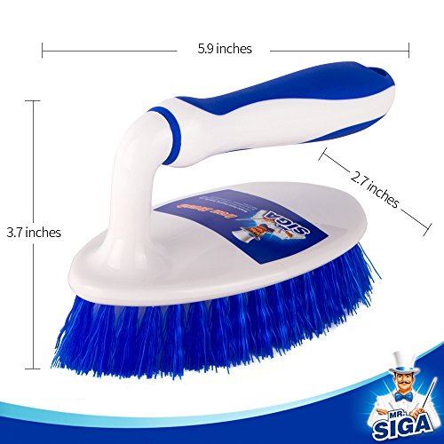 MR.SIGA Heavy Duty Scrub Brush with Comfortable Grip, Cleaning Brush