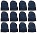 Yacht & Smith 12 Pack of Winter Beanies, Wholesale Bulk Cold Weather Thermal Warm Stretch Skull Cap, Mens Womens Unisex Hat (s Black)