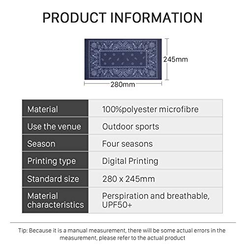 EVQ 5Pcs Neck Gaiter Seamless Scarf Face Bandanas Balaclavas for Outdoors Fishing Running Women Men (5pc pack2)