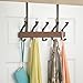 mDesign Over-The-Door 10-Hook Rack for Coats, Hats, Robes, Towels - Brown/Bronze