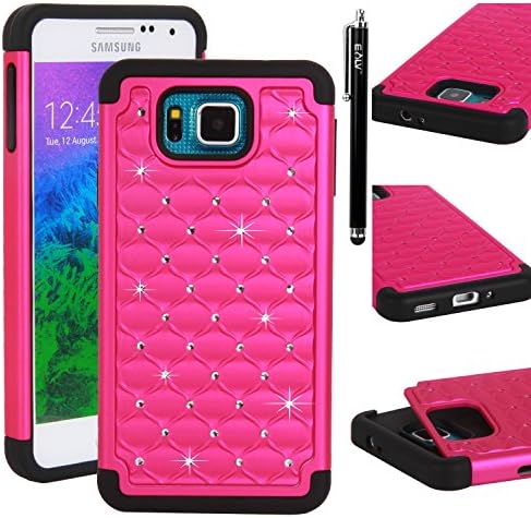 Galaxy Alpha Case, E LV Samsung Galaxy Alpha Case Full Body Bling Hybrid Armor Protection Defender Case Cover for Samsung Galaxy Alpha G850F with 1 Stylus