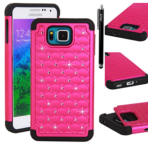 Galaxy Alpha Case, E LV Samsung Galaxy Alpha Case Full Body Bling Hybrid Armor Protection Defender Case Cover for Samsung Galaxy Alpha G850F with 1 Stylus