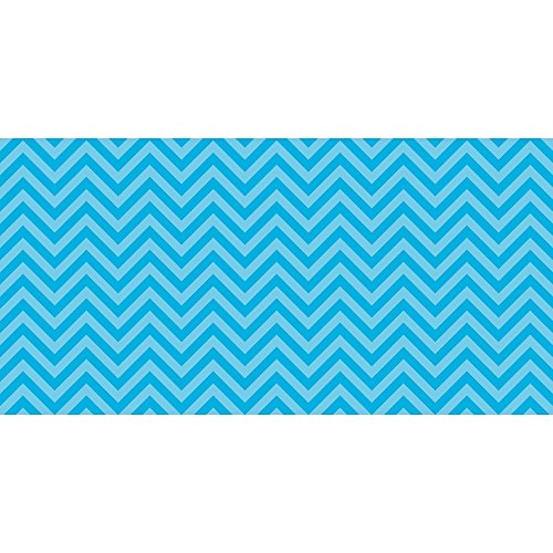 Fadeless Bulletin Board Paper, Fade-Resistant Paper for Classroom Decor, 48” x 12’, Chic Chevron-Aqua, 1 Roll