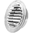 Yoohey 5.5 Inch Round Soffit Air Vent Stainless Steel Louvered Grille Cover Vent Hood Wall Air Vents with Built-in Fly Screen Mesh