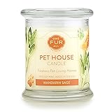 Pet House Candle - Mandarin Sage - CLICK TO SEE ALL 12 FRAGRANCES - Natural Soy Wax - Long Lasting - Candle for Pet Homes - Scented Candle - Pet Odor Eliminating Candle - Animal Lover Gift