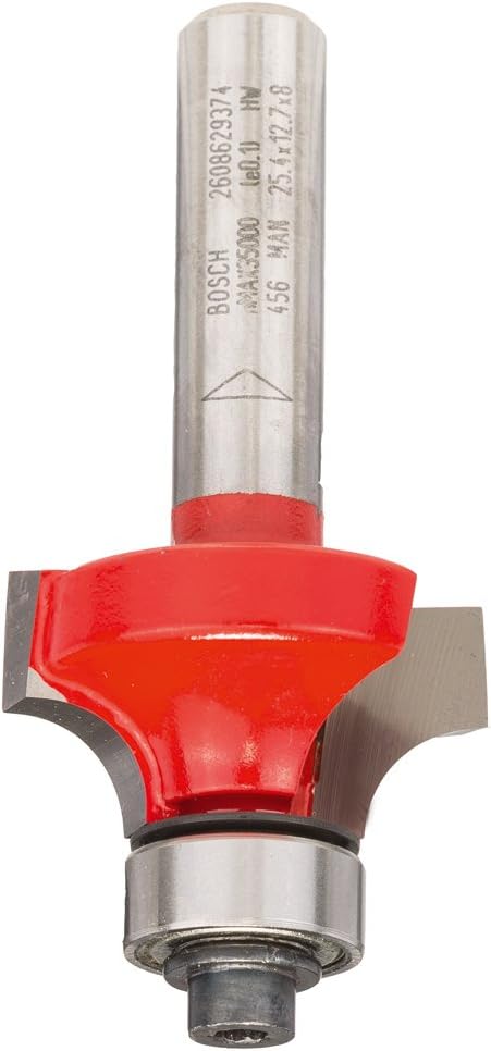Bosch 2608629374 "Expert" Rounding Router Bit, 0 V, Silver, 8 x 25.4 x 55 mm, 6.35 mm