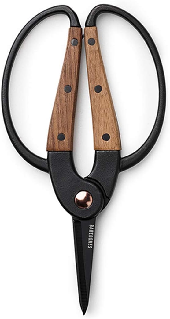 Barebones | Walnut Scissors, Small - Ambidextrous Grip, Wide Handles & Comfortable Fit: Home Improvement